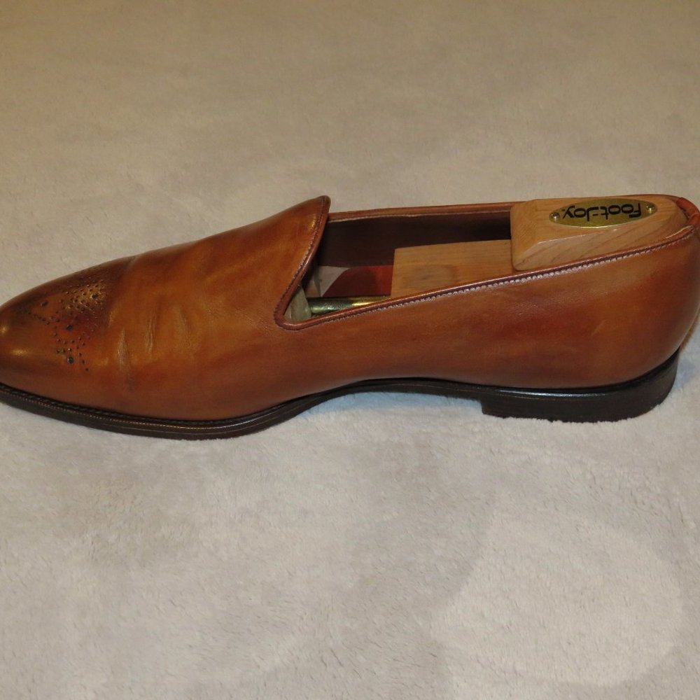 Edward Green Bamford Edwardian Antique Brown Leather Wholecut Loafers 11.5 - Picture 3 of 12
